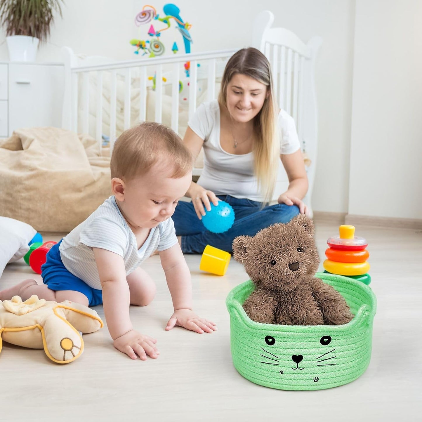 Paniers de Rangement - CottonStorageBaskets™ - Vert